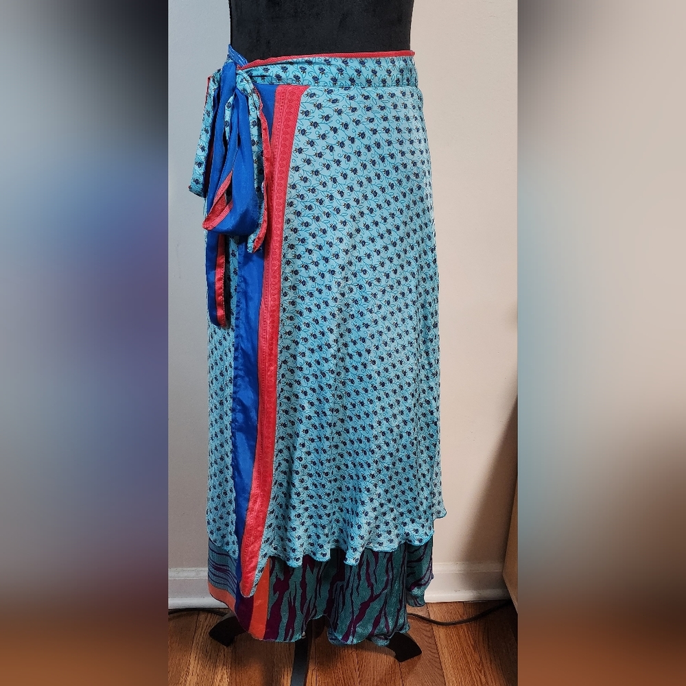 Reversible Silk Wrap Skirt